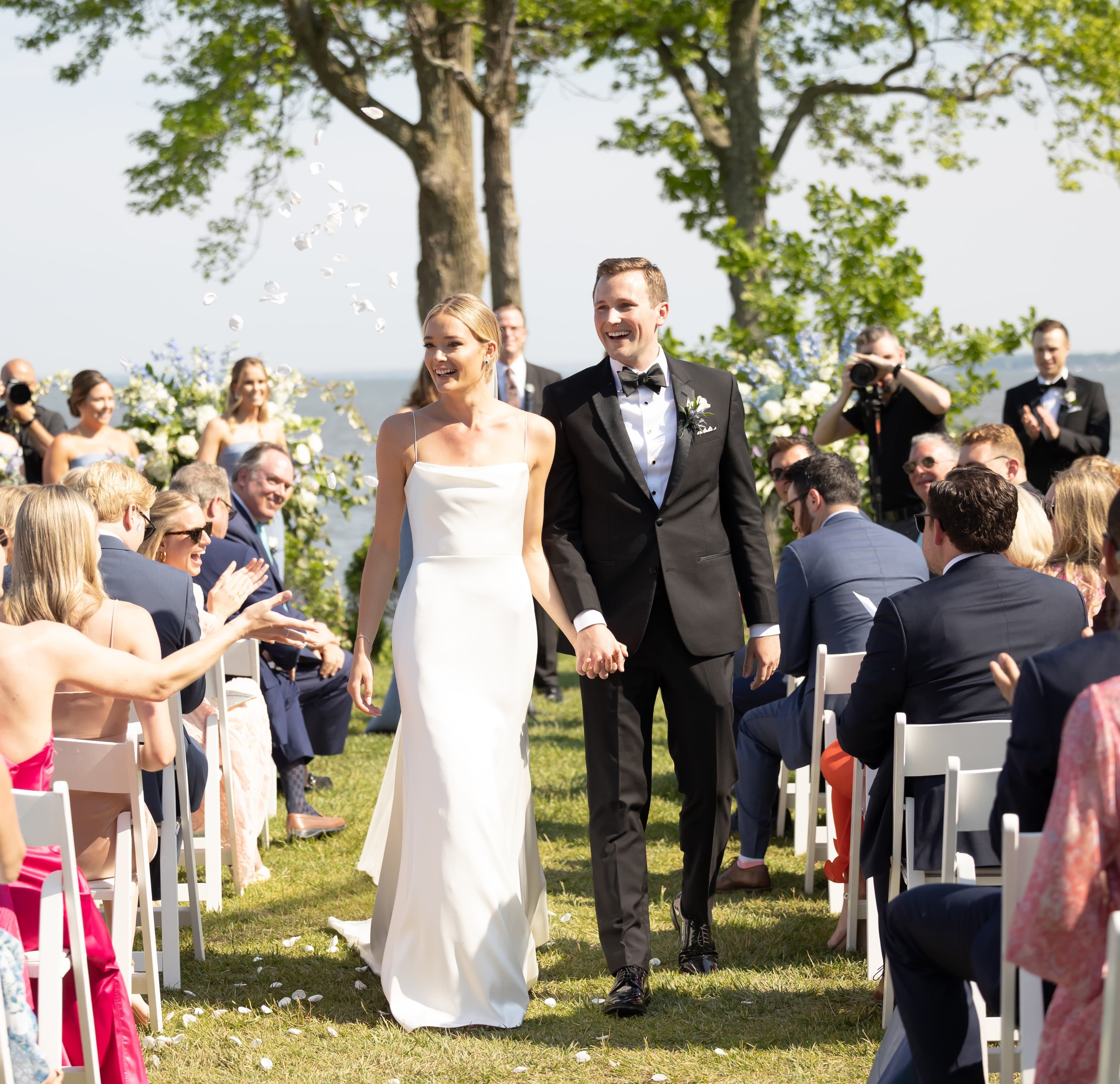 Charlie and Genevieve on their wedding day
